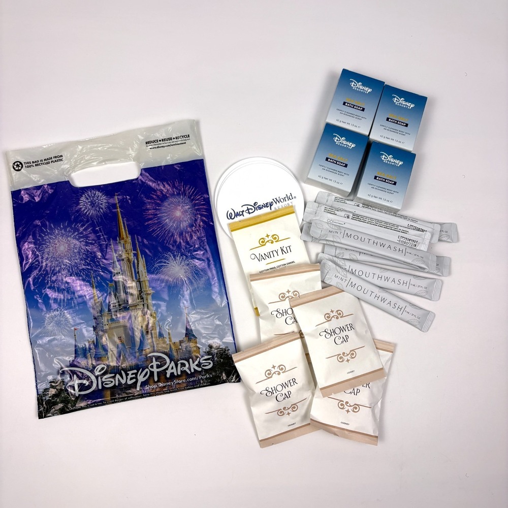 Disney Resorts Room Amenities 4 Sea Salt Bath Soaps 8 Mint Mouthwash 4 Shower Cp - Picture 2 of 15